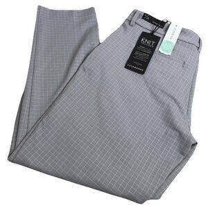 Liverpool Sz 6 (Actual 32x26) Stretch Knit Trouser Gray & White Check Plaid NWT